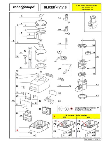 Pièces détachées pour Blixer Blixer 4 V.V. B - Robot Coupe 