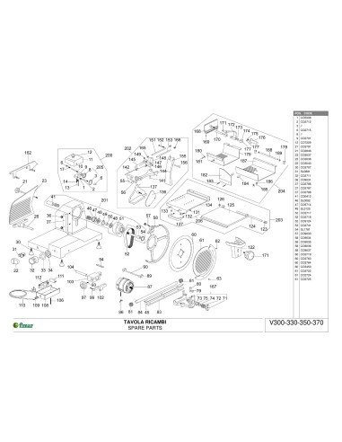 Pièces détachées Trancheur Verticale V370 - Fimar 