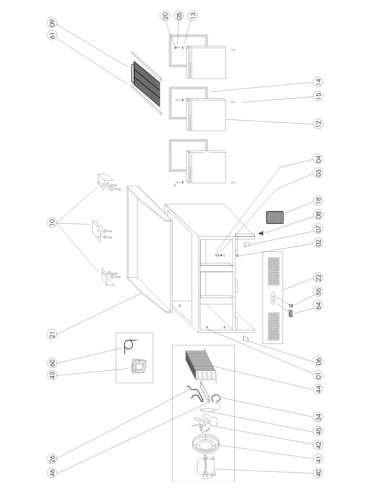 Table à pizza avec module pour garniture - référence PT1365 + VK33-140 - Tefcold 