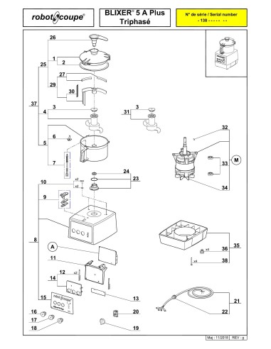 Pièces détachées pour Blixer Blixer 5 "A" Plus tri - Robot Coupe 