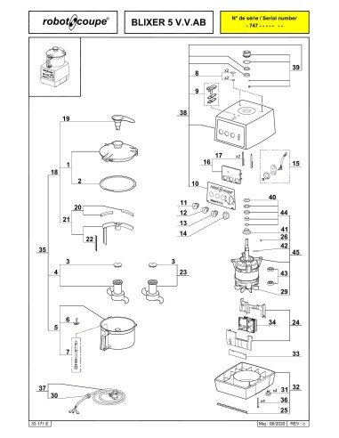 Pièces détachées pour Blixer BLIXER 5 V.V.A.B - Robot Coupe 