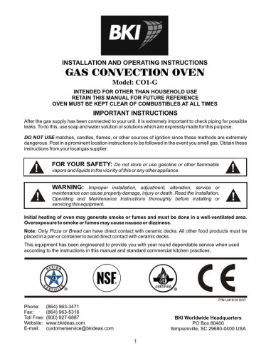 Pièces détachées BKI CO1-G - BKI CO1-G - BKI