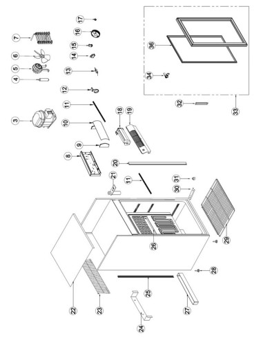 Réfrigérateur table top - référence FS80CP - Tefcold 