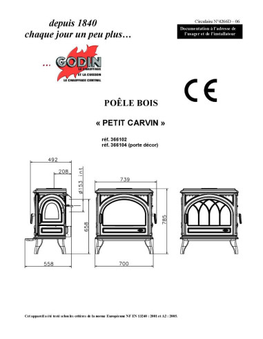 Pièces détachées GODIN 366102 PETIT CARVIN 