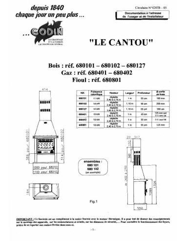 Pièces détachées GODIN 680101 