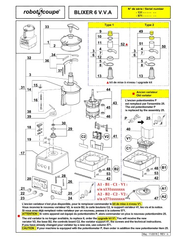 Pièces détachées pour Blixer Blixer 6 V.V. "A" - Robot Coupe 