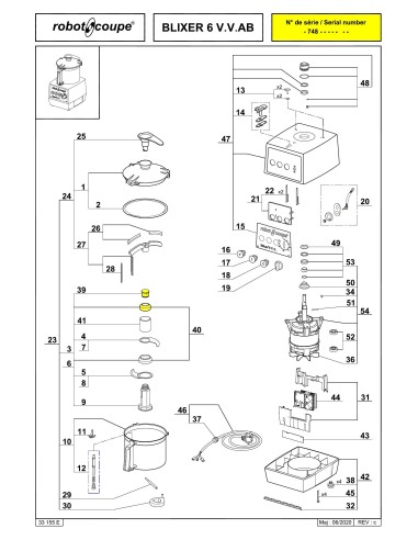 Pièces détachées pour Blixer BLIXER 6 V.V.A.B - Robot Coupe 