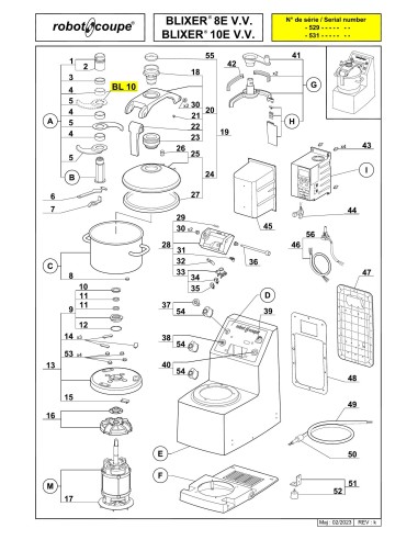 Pièces détachées pour Blixer Blixer 8 V.V. E - Robot Coupe 