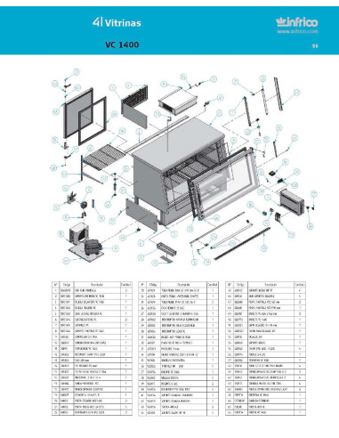 Pièces détachées INFRICO VC-1400 Annee 2007 