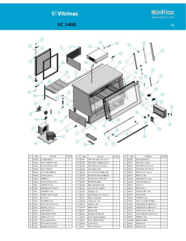 Pièces détachées INFRICO VC-1400 Annee 2011 