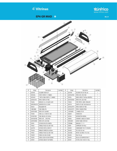Pièces détachées INFRICO EP6-GR-MAD Annee 2010 