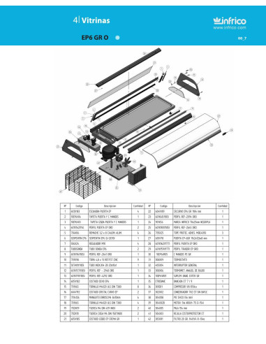 Pièces détachées INFRICO EP6-GR-O Annee 2010 