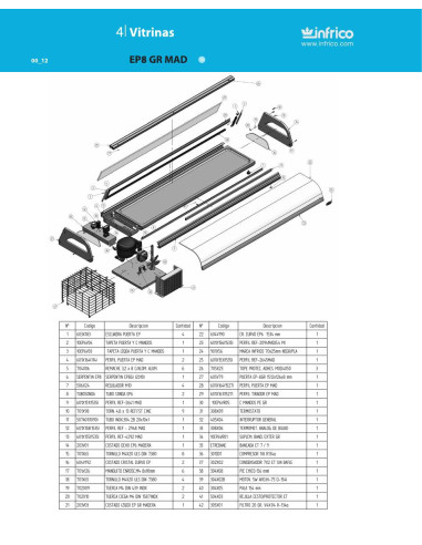 Pièces détachées INFRICO EP-8-GR-MAD Annee 2010 