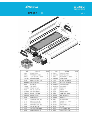 Pièces détachées INFRICO EP-8-GR-P Annee 2010 