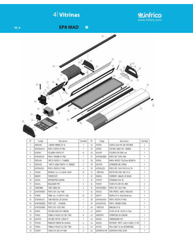 Pièces détachées INFRICO EP-8-MAD Annee 2010 