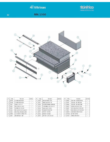 Pièces détachées INFRICO MN-1300 Annee 2007 