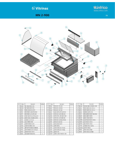 Pièces détachées INFRICO MN-2-900 Annee 2011 