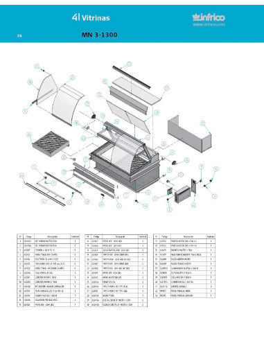 Pièces détachées INFRICO MN-3-1300 Annee 2007 