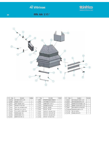 Pièces détachées INFRICO MN-AA-135 Annee 2007 