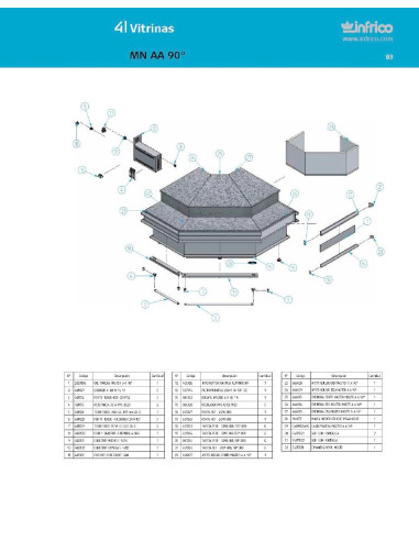 Pièces détachées INFRICO MN-AA-90 Annee 2007 