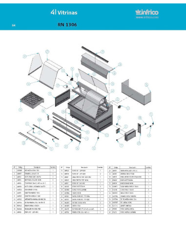 Pièces détachées INFRICO RN-1306 Annee 2007 