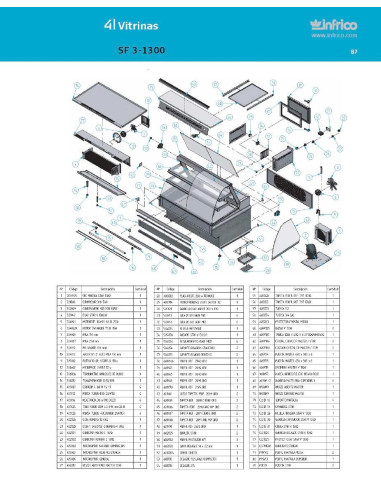 Pièces détachées INFRICO SF-3-1300 Annee 2007 