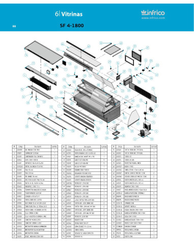 Pièces détachées INFRICO SF-4-1800 Annee 2011 
