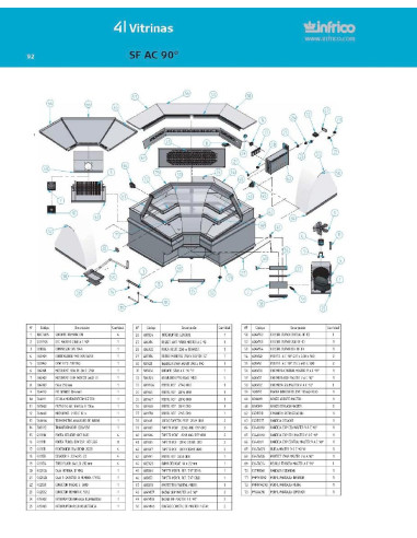 Pièces détachées INFRICO SF-AC-90 Annee 2007 