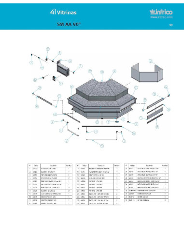 Pièces détachées INFRICO SM-AA-90 Annee 2007 
