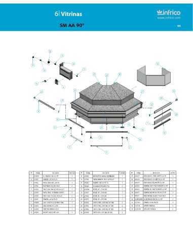 Pièces détachées INFRICO SM-AA-90 Annee 2011 