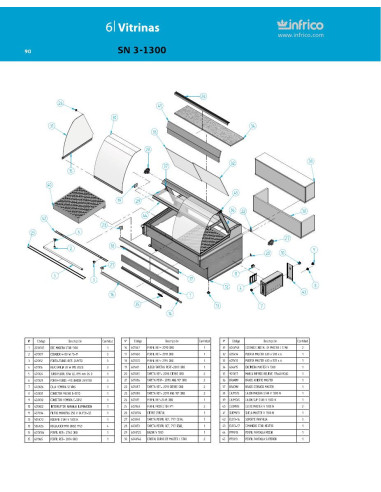 Pièces détachées INFRICO SN-3-1300 Annee 2011 