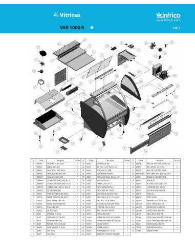 Pièces détachées INFRICO VAR-1000-B Annee 2010 
