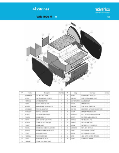 Pièces détachées INFRICO VAR-1000-M Annee 2010 