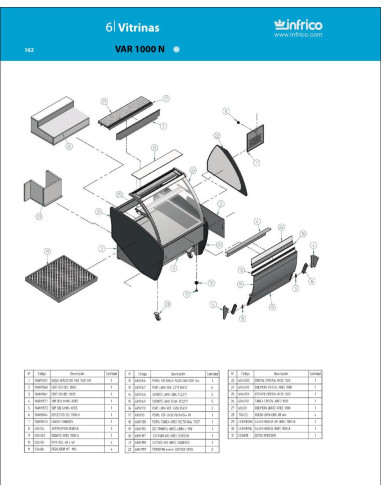 Pièces détachées INFRICO VAR-1000-N Annee 2008 