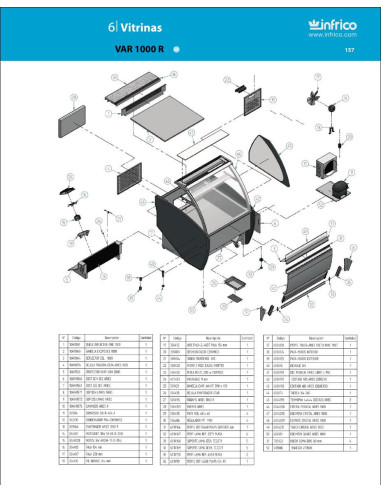Pièces détachées INFRICO VAR-1000-R Annee 2008 
