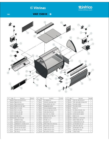 Pièces détachées INFRICO VAR-1500-H Annee 2008 