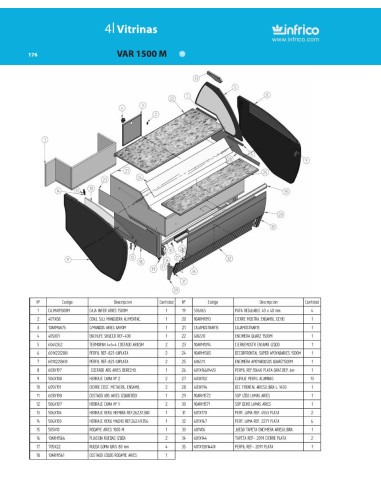 Pièces détachées INFRICO VAR-1500-M Annee 2010 