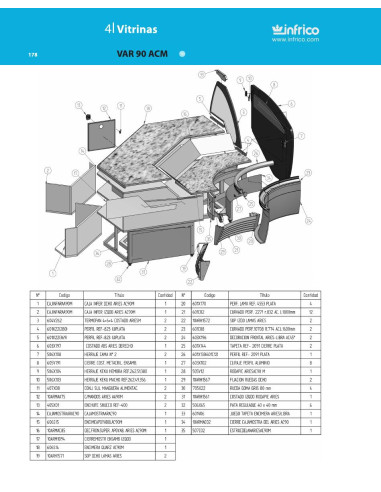 Pièces détachées INFRICO VAR-90-ACM Annee 2010 