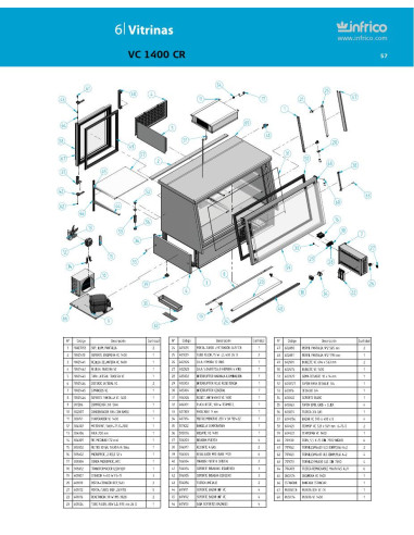 Pièces détachées INFRICO VC-1400-CR Annee 2011 