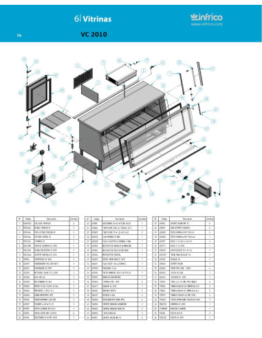 Pièces détachées INFRICO VC-2010 Annee 2011 