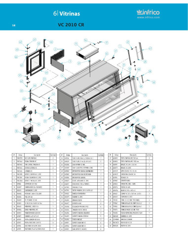 Pièces détachées INFRICO VC-2010-CR Annee 2011 