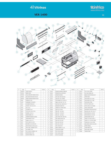 Pièces détachées INFRICO VER-1400 Annee 2007 