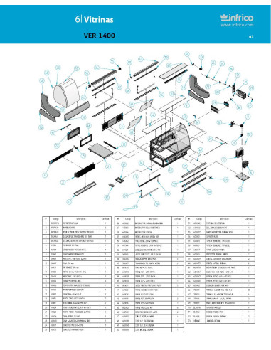 Pièces détachées INFRICO VER-1400 Annee 2011 