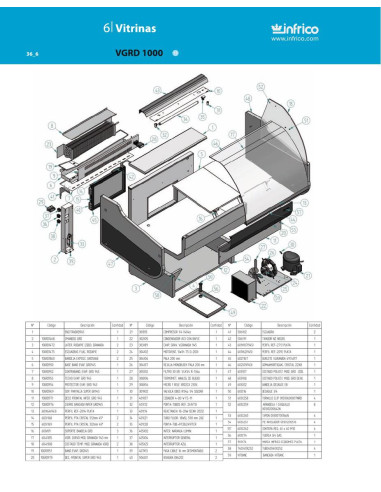 Pièces détachées INFRICO VGRD-1000 Annee 2011 