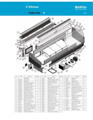 Pièces détachées INFRICO VGRD-2500 Annee 2011 