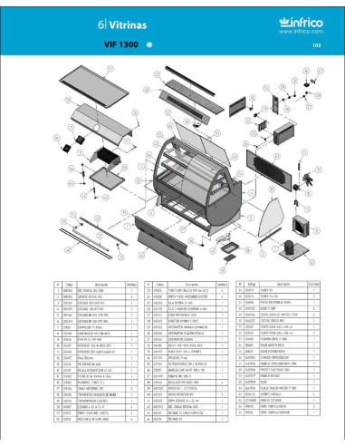 Pièces détachées INFRICO VIF-1300 Annee 2008 