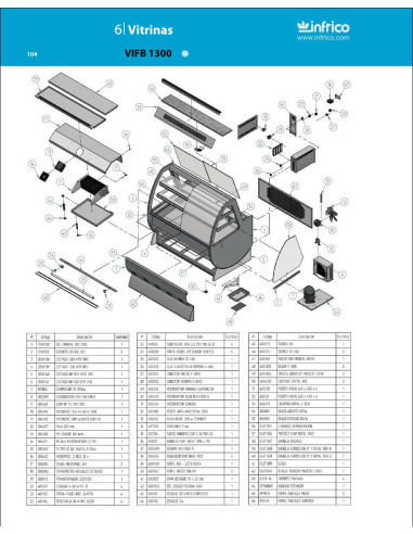 Pièces détachées INFRICO VIFB-1300 Annee 2008 