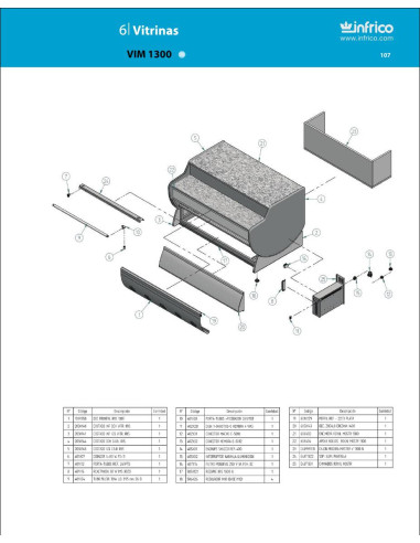 Pièces détachées INFRICO VIM-1300 Annee 2008 