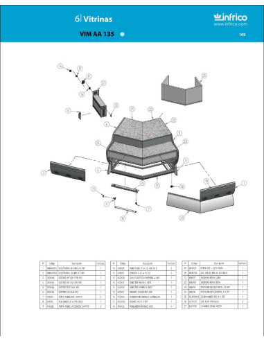 Pièces détachées INFRICO VIM-AA-135 Annee 2008 