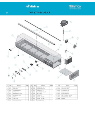 Pièces détachées INFRICO VIP-1740-B-1-3-CR Annee 2007 
